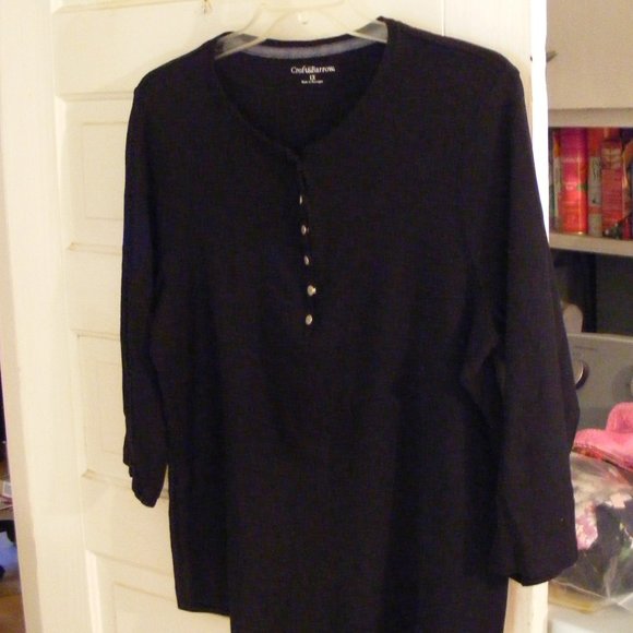 croft & barrow Tops - Croft & Barrow Ladies 1X Plus Henley Shirt Top Tee Cotton Knit Henley
